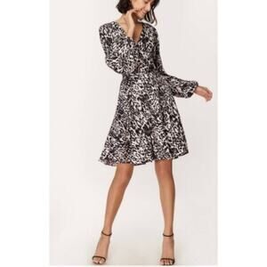 MILLY Animal Print Wrap Dress Leopard Print‎ Gina Dress Size: Large